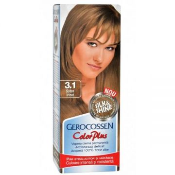 Vopsea de Par Silk&Shine Gerocossen Color Plus, nuanta 3.1 Saten Irizat, 50 g