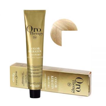 Vopsea Demi-permanenta Fanola Oro Therapy Color Keratin 11.0 Blond Super Deschis Platinat, 100ml