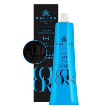 Vopsea Permanenta - Kallos Colors Cream Hair Colour, nuanta 1N Negru, 60 ml