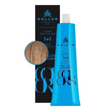 Vopsea Permanenta - Kallos Colors Cream Hair Colour, nuanta 8F Blond Luminos Nisip, 60 ml