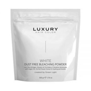 Pudra Decoloranta - White Dust Free Bleaching Powder Luxury Hair Color, Green Light, 500 g Pudra Decoloranta - White Dust Free Bleaching Powder Luxury Hair Color, Green Light, 500 g