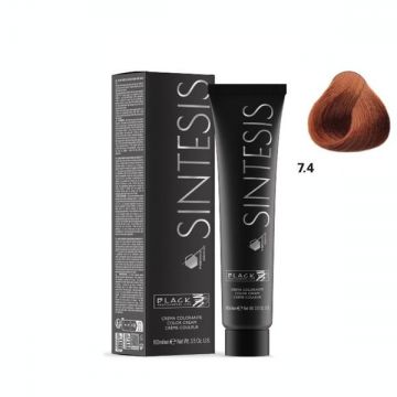 Vopsea Crema Permanenta - Black Professional Line Sintesis Color Cream, nuanta 7.4 Copper Medium Blond, 100ml