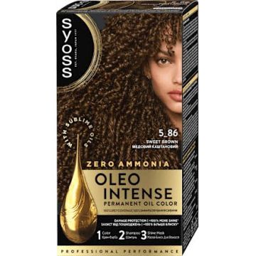 Vopsea de par fara amoniac Color Oleo 5-86 Sweet Brown, 115ml, Syoss