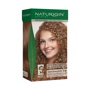 Vopsea de par Medium Blonde 7.0, 115ml, Naturigin