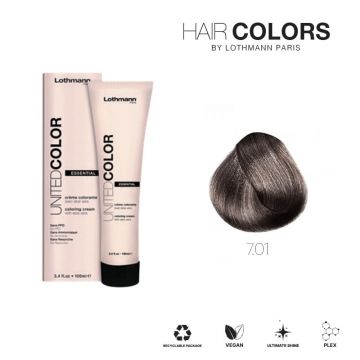 Vopsea pentru par fara amoniac, fara resorcinol, fara PPD United Color Essential Lothmann 7.01, 100 ml
