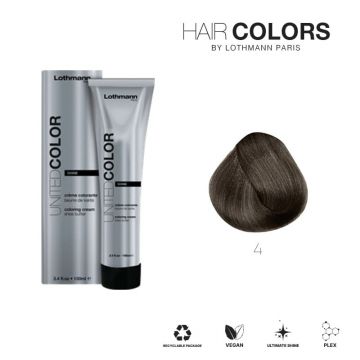 Vopsea pentru par fara amoniac United Color Shine Lothmann 4, 100 ml