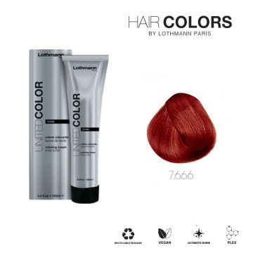 Vopsea pentru par fara amoniac United Color Shine Lothmann 7.666, 100 ml