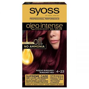 SHORT LIFE - Vopsea de Par Demi-permanenta - Syoss Professional Performance Oleo Intense Permanent Oil Color, nuanta 4-23 Roscat Burgundy