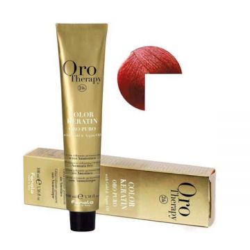 Vopsea Demi-permanenta Fanola Oro Therapy Color Keratin 5.606 Castaniu Deschis Rosu Aprins, 100ml Vopsea Demi-permanenta Fanola Oro Therapy Color Keratin 5.606 Castaniu Deschis Rosu Aprins, 100ml