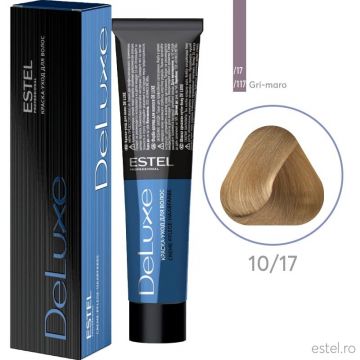 Vopsea permanenta pentru par Estel De Luxe, 10/17 Blond deschis gri-maro, 60 ml