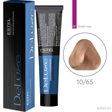 Vopsea permanenta pentru par Estel De Luxe, 10/65 Blond deschis violet-rosu, 60 ml