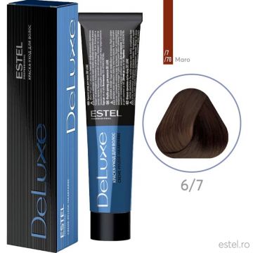 Vopsea permanenta pentru par Estel De Luxe, 6/7 Castaniu inchis maro, 60 ml
