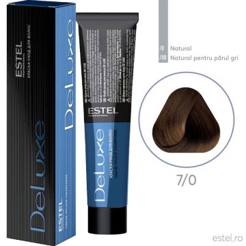 Vopsea permanenta pentru par Estel De Luxe, 7/0 Castaniu, 60 ml