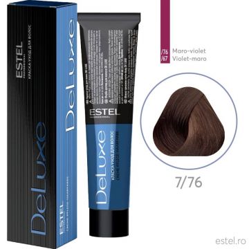 Vopsea permanenta pentru par Estel De Luxe, 7/76 Castaniu maro-violet, 60 ml