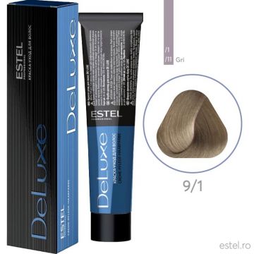 Vopsea permanenta pentru par Estel De Luxe, 9/1 Blond gri, 60 ml