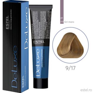 Vopsea permanenta pentru par Estel De Luxe, 9/17 Blond gri-maro, 60 ml