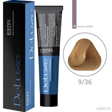 Vopsea permanenta pentru par Estel De Luxe, 9/36 Blond auriu-violet, 60 ml