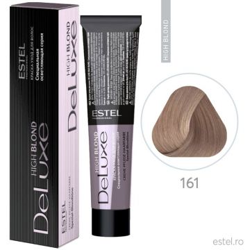 Vopsea permanenta pentru par Estel De Luxe High Blond, 161 Blond special violet-gri, 60 ml