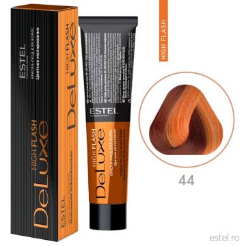Vopsea permanenta pentru par Estel De Luxe High Flash, 44 Aramiu intens, 60 ml