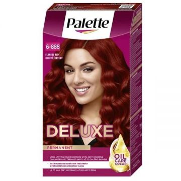 Vopsea de Par Permanenta - Schwarzkopf Palette Deluxe Oil-Care Color Permanent, nuanta 6-888 (575) Flaming Red