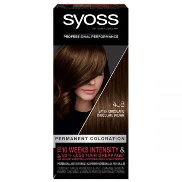 SHORT LIFE - Vopsea de Par Permanenta - Syoss Professional Performance Permanent Coloration Baseline, nuanta 4_8 Chocolate Brown