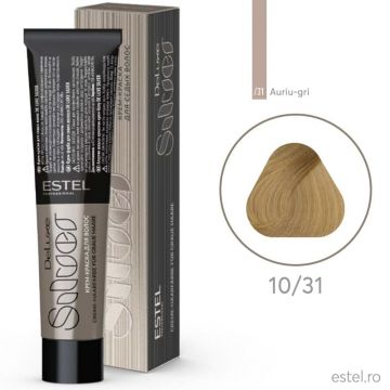 Vopsea-crema permanenta pentru par alb De Luxe SILVER, 10/31 Blond deschis auriu-cenusiu, 60 ml