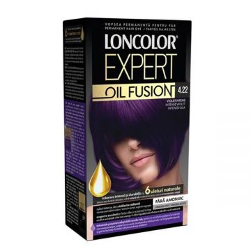 Vopsea de Par Permanenta Fara Amoniac - Loncolor Expert Oil Fusion, nuanta 4.22 Violet Intens, 1 pachet