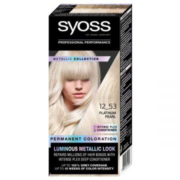 Vopsea de Par Permanenta - Syoss Professional Performance Matallic Collection Permanent Coloration, nuanta 12_53 Platinum Pearl
