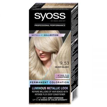 Vopsea de Par Permanenta - Syoss Professional Performance Matallic Collection Permanent Coloration, nuanta 9_53 Silver Blush