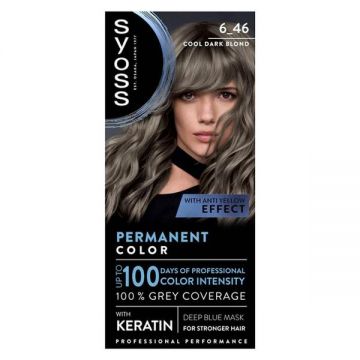 Vopsea de Par Permanenta - Syoss Professional Performance Permanent Color with Anti Yellow Effect, nuanta 6_46 Cool Dark Blond