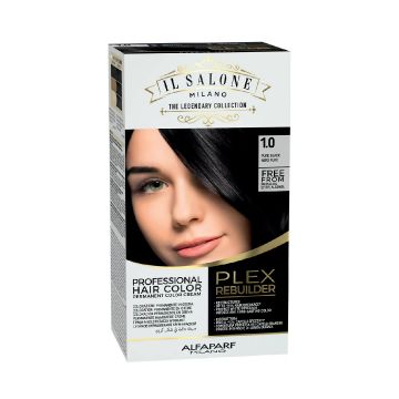 Vopsea permanenta Il Salone Plex Rebuilder Nr. 1.0 Pure Black, 100ml, Alfaparf