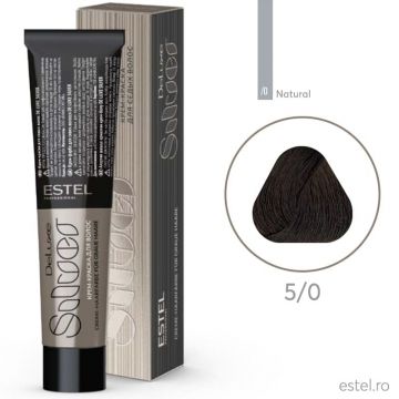 Vopsea-crema permanenta pentru par alb De Luxe SILVER, 5/0 Saten deschis, 60 ml