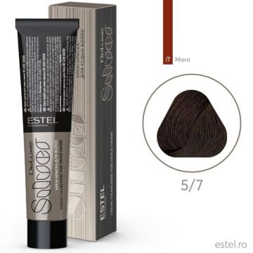 Vopsea-crema permanenta pentru par alb De Luxe SILVER, 5/7 Saten deschis maro, 60 ml