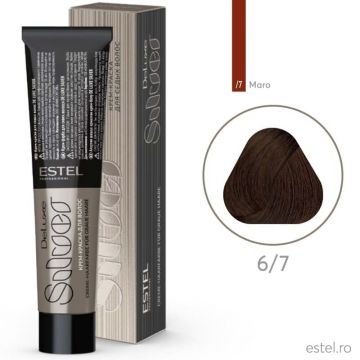 Vopsea-crema permanenta pentru par alb De Luxe SILVER, 6/7 Castaniu inchis maro, 60 ml