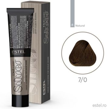 Vopsea-crema permanenta pentru par alb De Luxe SILVER, 7/0 Castaniu, 60 ml