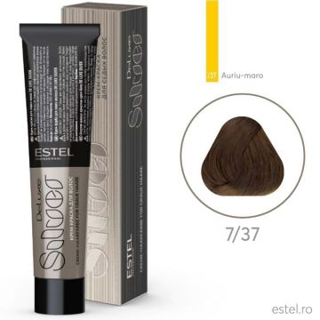 Vopsea-crema permanenta pentru par alb De Luxe SILVER, 7/37 Castaniu auriu-maro, 60 ml