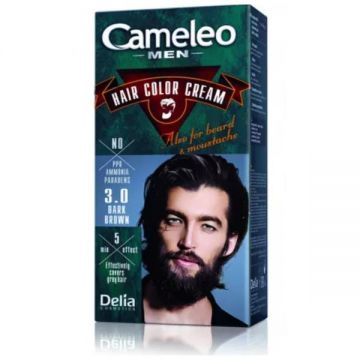 Vopsea de Par si Barba - Delia Cosmetics Cameleo Men hair Coloring Cream, nuanta 3.0 Dark Brown, 1 pachet