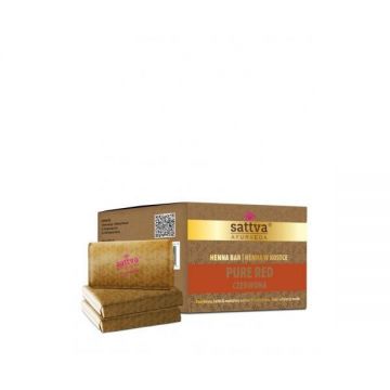 Vopsea henna Rosu Pur cu unt de shea si uleiuri, – Sattva Ayurveda, 3x80gr