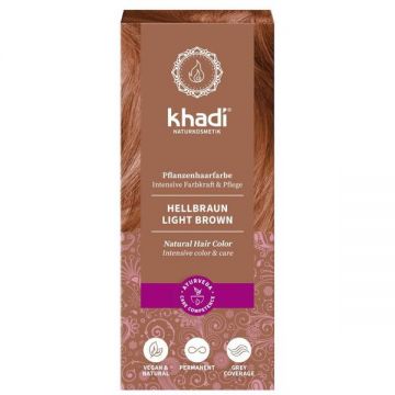 Vopsea Naturala Henna Saten Deschis - Khadi Light Brown, 100 g