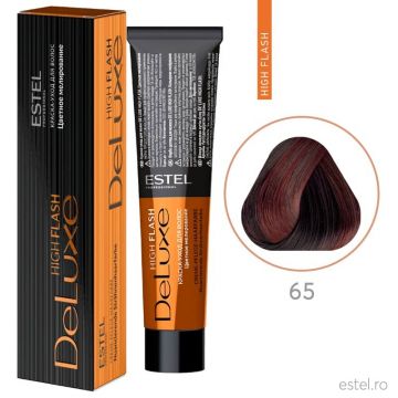 Vopsea permanenta de par Estel De Luxe High Flash 65 Violet-rosu, 60 ml