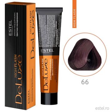 Vopsea permanenta de par Estel De Luxe High Flash 66 Violet intens, 60 ml