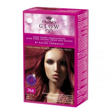 Vopsea Permanenta - Kallos Glow Long Lasting Cream Hair Colour Nuanta 766 Rubin Roscat