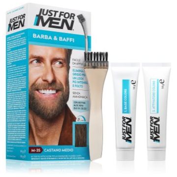 Just for Men Men Moustache & Beard vopsea pentru barbă pentru acoperirea firelor albe