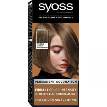 SHORT LIFE - Vopsea de Par Permanenta Inspirata de Pantone - Syoss Professional Performance Permanent Coloration Inspired by Pantone 17-1052, nuanta 6_66 Roasted Pecan