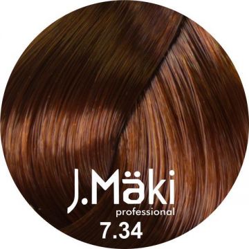 Vopsea de par J.Maki Professional 7.34 medium golden copper blonde, 60 ml