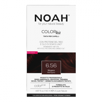 Vopsea de par naturala fara amoniac, 6.56 Mahon, Color kit, 140 ml, Noah