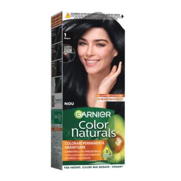 Vopsea de Par Permanenta cu Amoniac Garnier Color Naturals 1 Negru, 110 ml