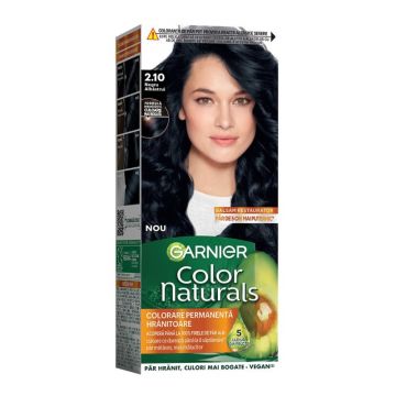 Vopsea de Par Permanenta cu Amoniac Garnier Color Naturals 2.10  Negru Albastrui, 110 ml
