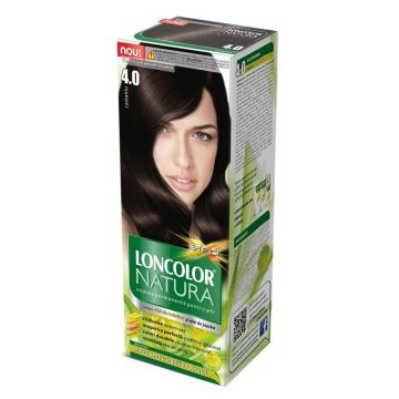 Vopsea de Par Permanenta Loncolor Natura 4.0 Castaniu, 100 ml