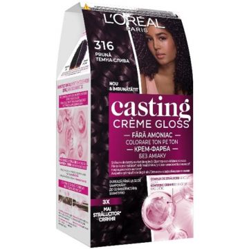 Vopsea de Par Semi-Permanenta fara Amoniac L'Oreal Paris Casting Creme Gloss 316 Pruna, 180 ml